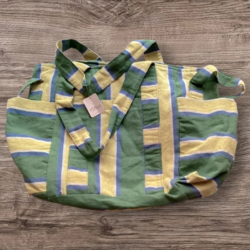 FREE PEOPLE Oversized Tote Bag- GREEN - Picture 2 of 9